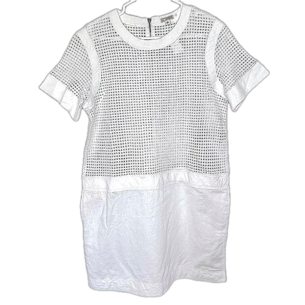 GAP Crochet Embroidery Mesh Linen Cotton Dress Summer Vacation Pocket Sz Medium